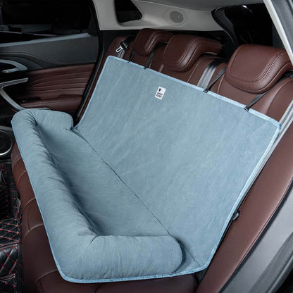 Comfortable Dog Car Bed - RoadPaw-Khaki Cream-Nora Luxe