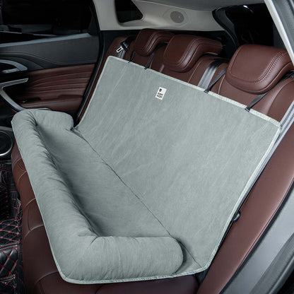 Comfortable Dog Car Bed - RoadPaw-Khaki Cream-Nora Luxe