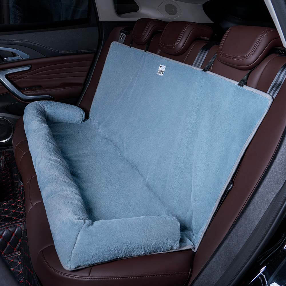 Comfortable Dog Car Bed - RoadPaw-Khaki Cream-Nora Luxe