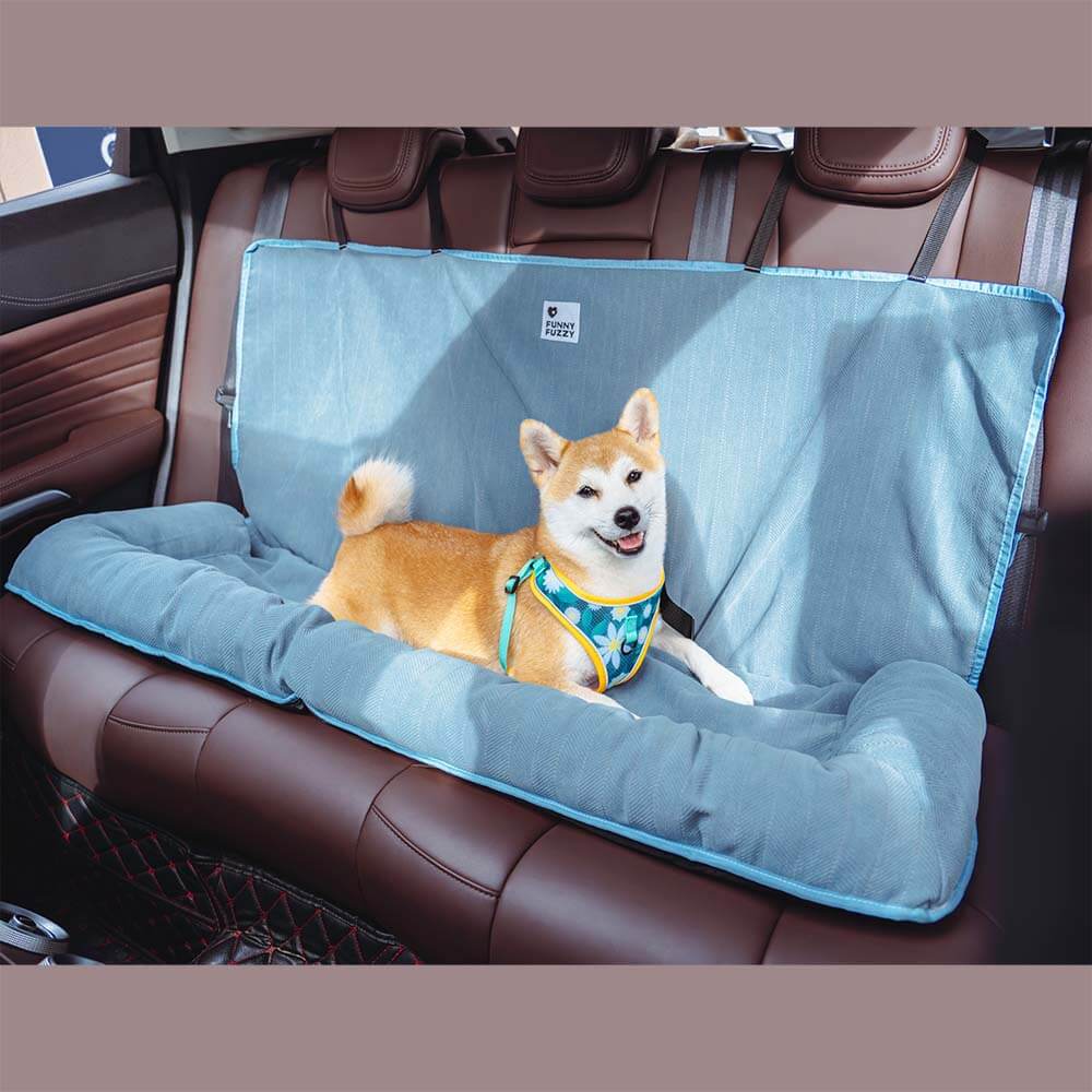 Comfortable Dog Car Bed - RoadPaw-Khaki Cream-Nora Luxe
