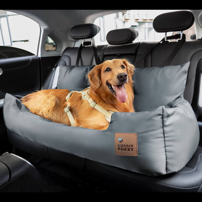 Comfortable Dog Car Bed - RoadPaw-Khaki Cream-Nora Luxe