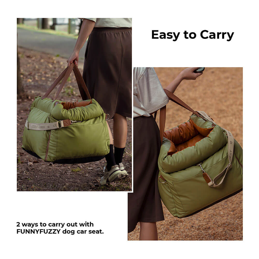 Comfortable Dog Car Seat - PawLuxury-Orange Green-Nora Luxe