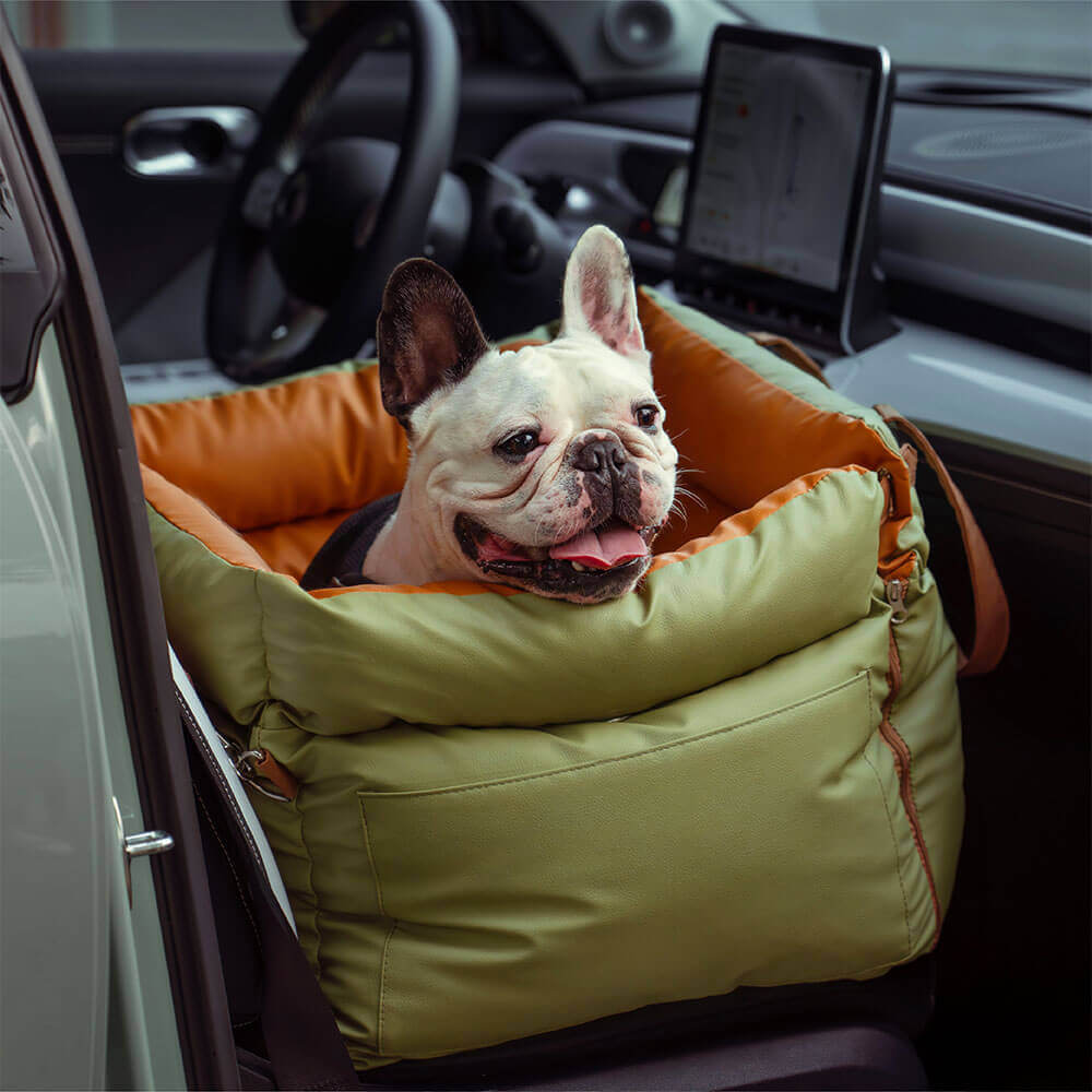 Comfortable Dog Car Seat - PawLuxury-Orange Green-Nora Luxe