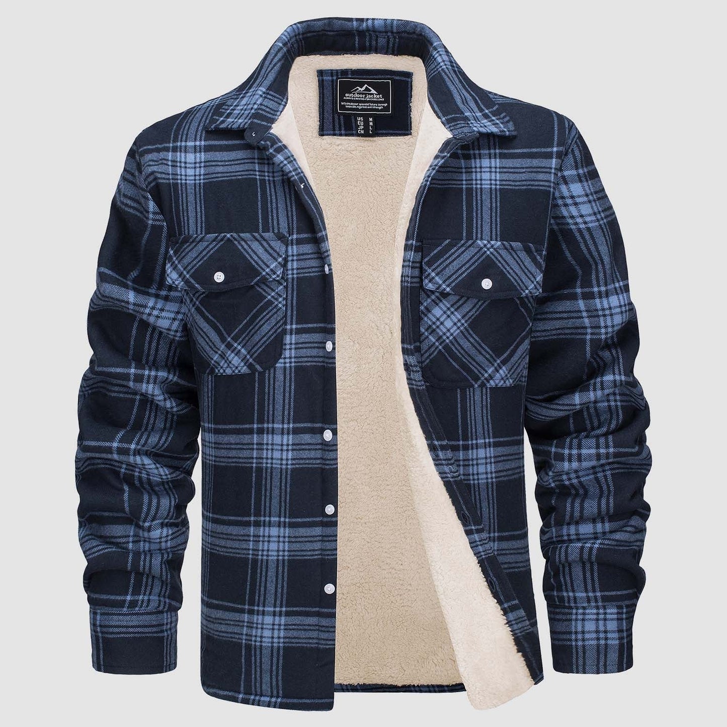 Comfortable Fleece Shirt - Ruben-Gray Blue-S-Nora Luxe