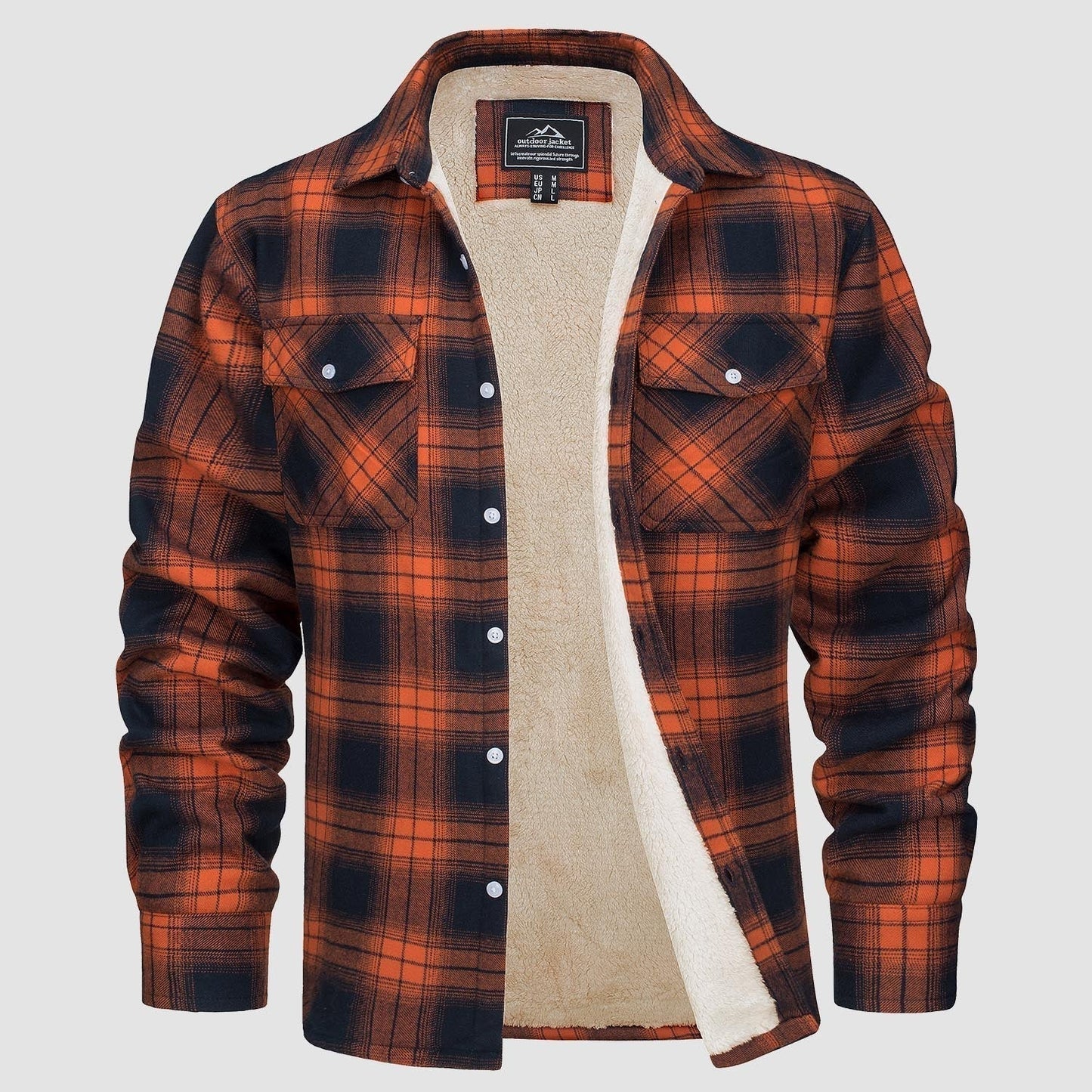 Comfortable Fleece Shirt - Ruben-Orange-S-Nora Luxe