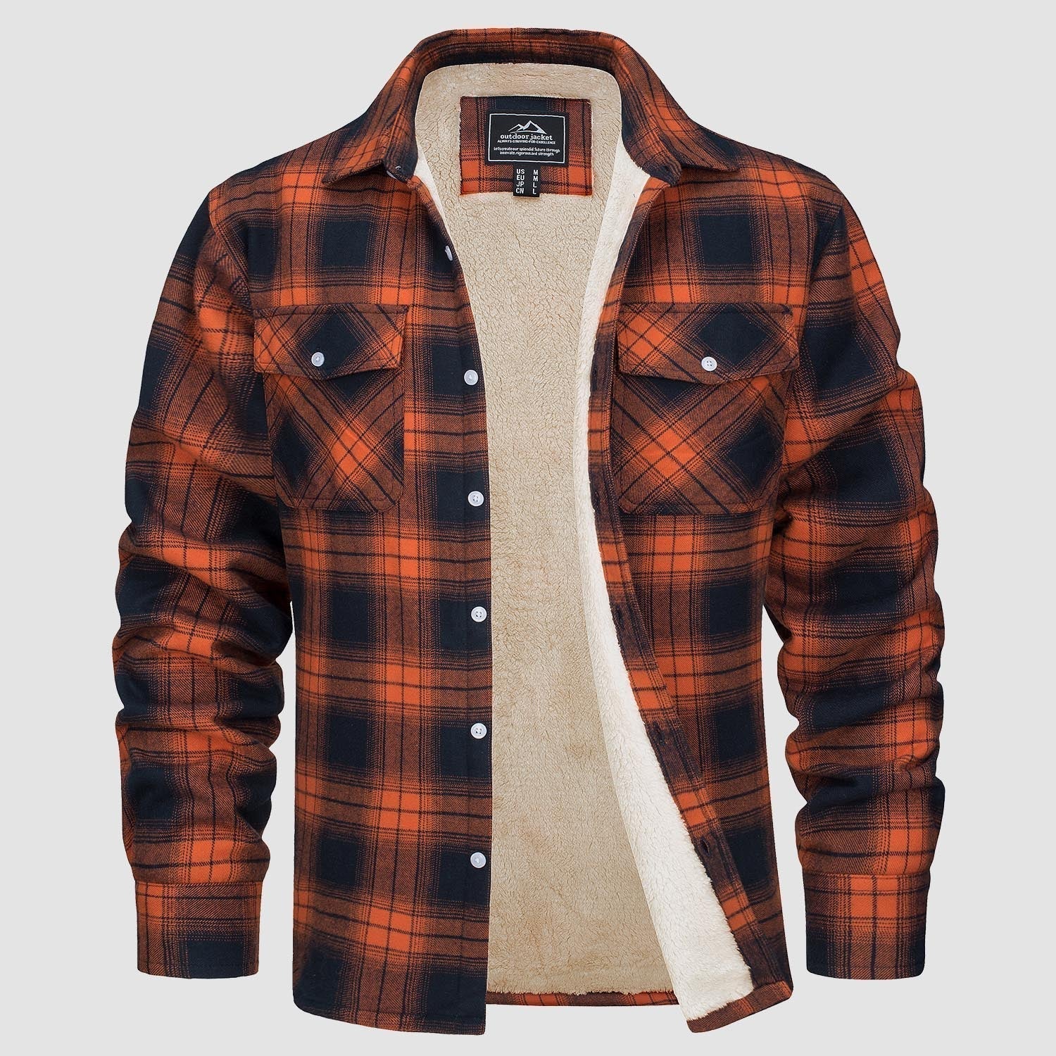 Comfortable Fleece Shirt - Ruben-Orange-S-Nora Luxe