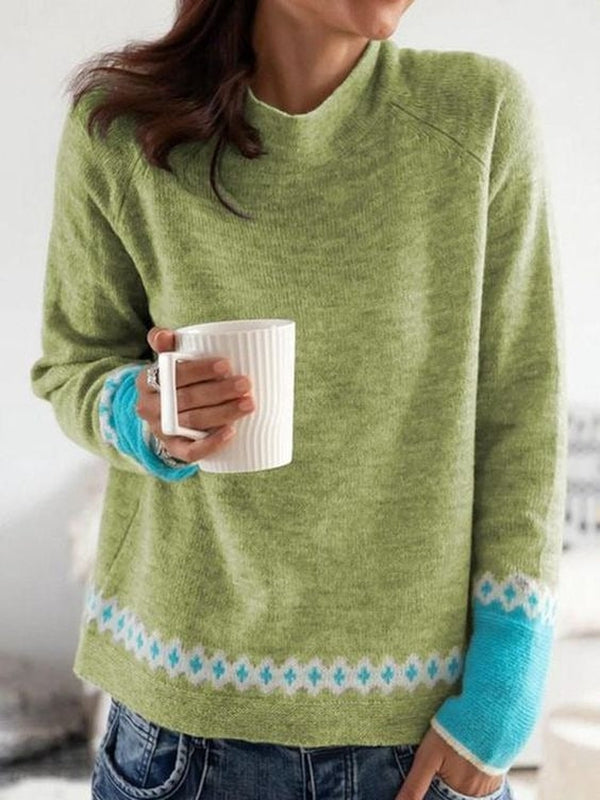Soft Pastel Ladies Crew Neck Sweater - Pexav