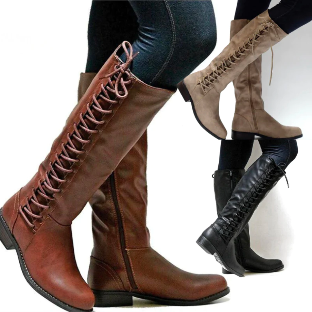 Comfortable High Women's Boots - Elena-Black-3.0-Nora Luxe