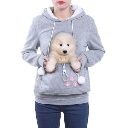 Comfortable Hoodie with Cat Pocket - CozyPurr-Black-S-Nora Luxe