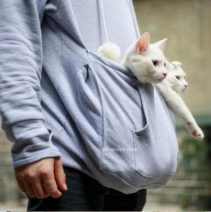Comfortable Hoodie with Cat Pocket - CozyPurr-Black-S-Nora Luxe