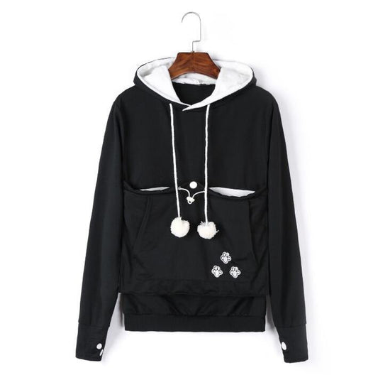 Soft Hooded Sweatshirt with Kitty Pouch - Pexav