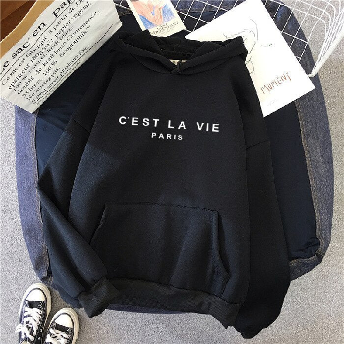 Comfortable Ladies Hoodie - Soleil-Black-S-Nora Luxe