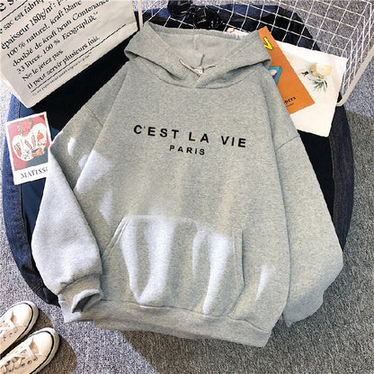 Comfortable Ladies Hoodie - Soleil-Gray-S-Nora Luxe