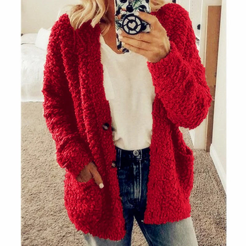 Comfortable Ladies Jacket - Lisa-Red-S-Nora Luxe