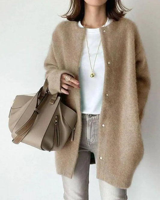 Warm Women's Wool Blend Coat - Eloise - Pexav