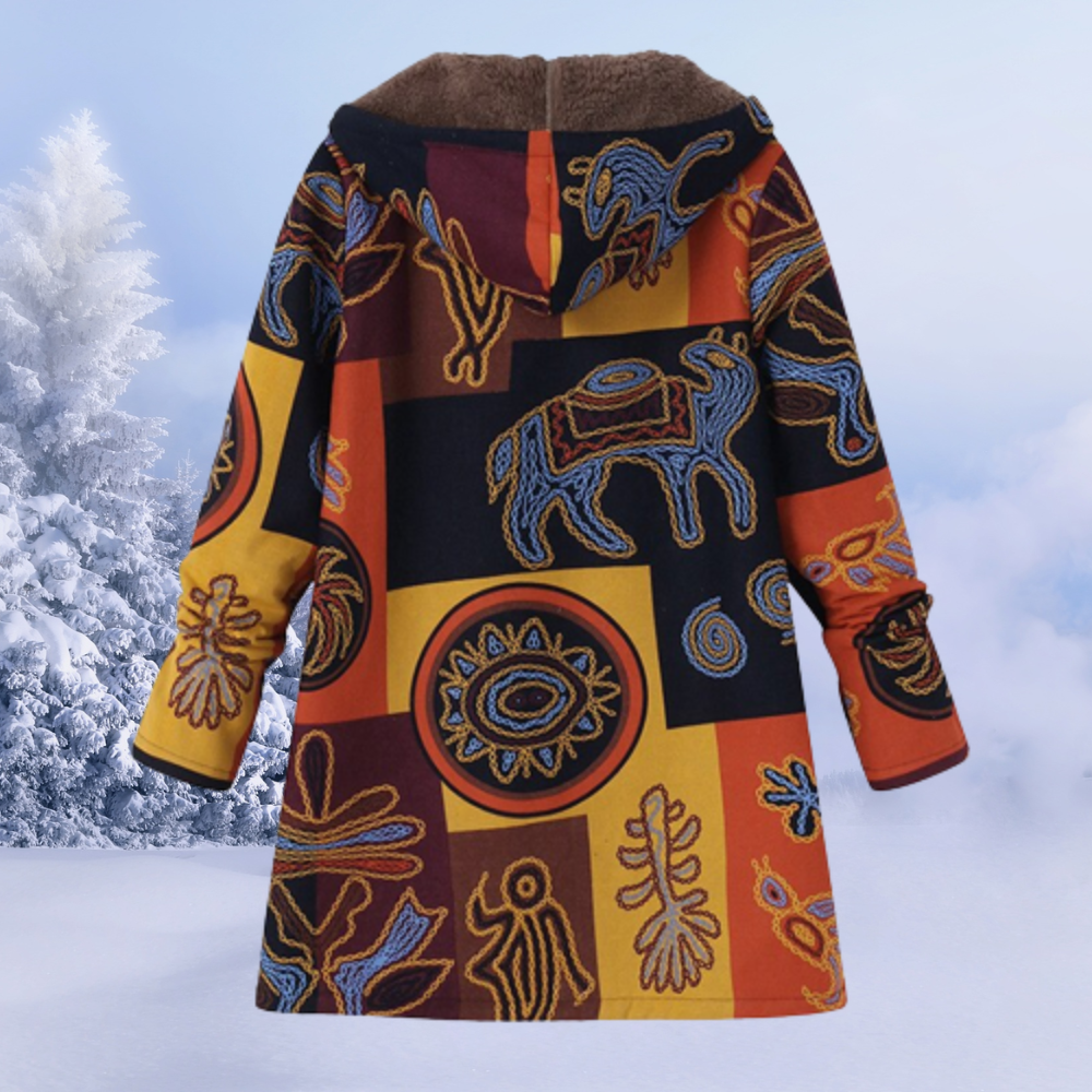 Comfortable Ladies' Winter Coat - Liora-Multicolored-S-Nora Luxe