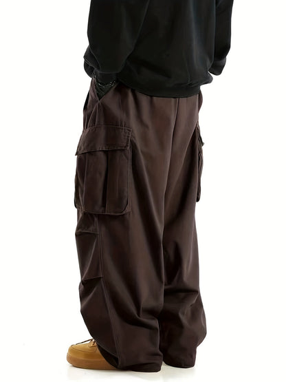 Comfortable Men's Cargo Trousers with Multiple Pockets - Daan-Brown-S-Nora Luxe