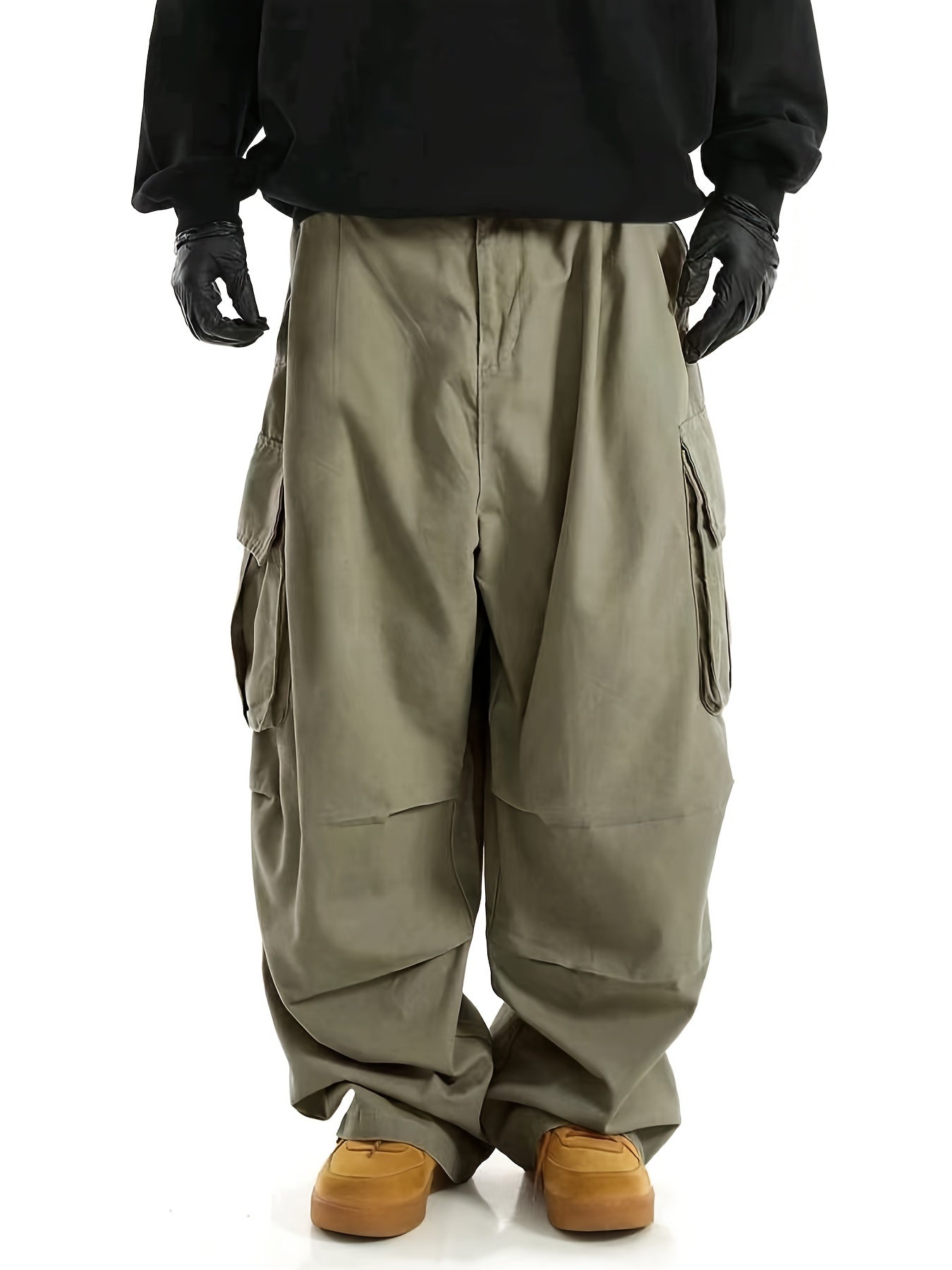 Comfortable Men's Cargo Trousers with Multiple Pockets - Daan-Green-S-Nora Luxe