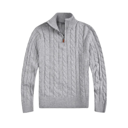 Comfortable Men's Half Zip Sweater - Vincent-Gray-S-Nora Luxe