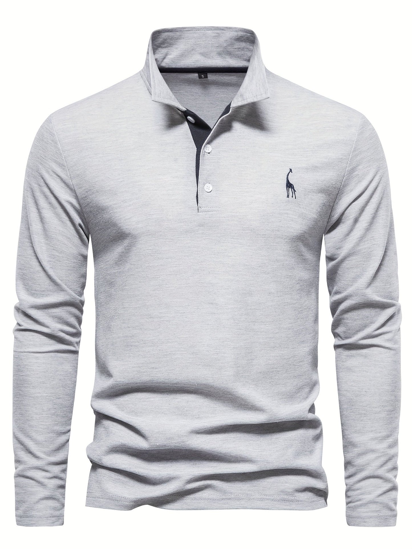 Relaxed Fit Men's Long Sleeve Polo Shirt - Pexav