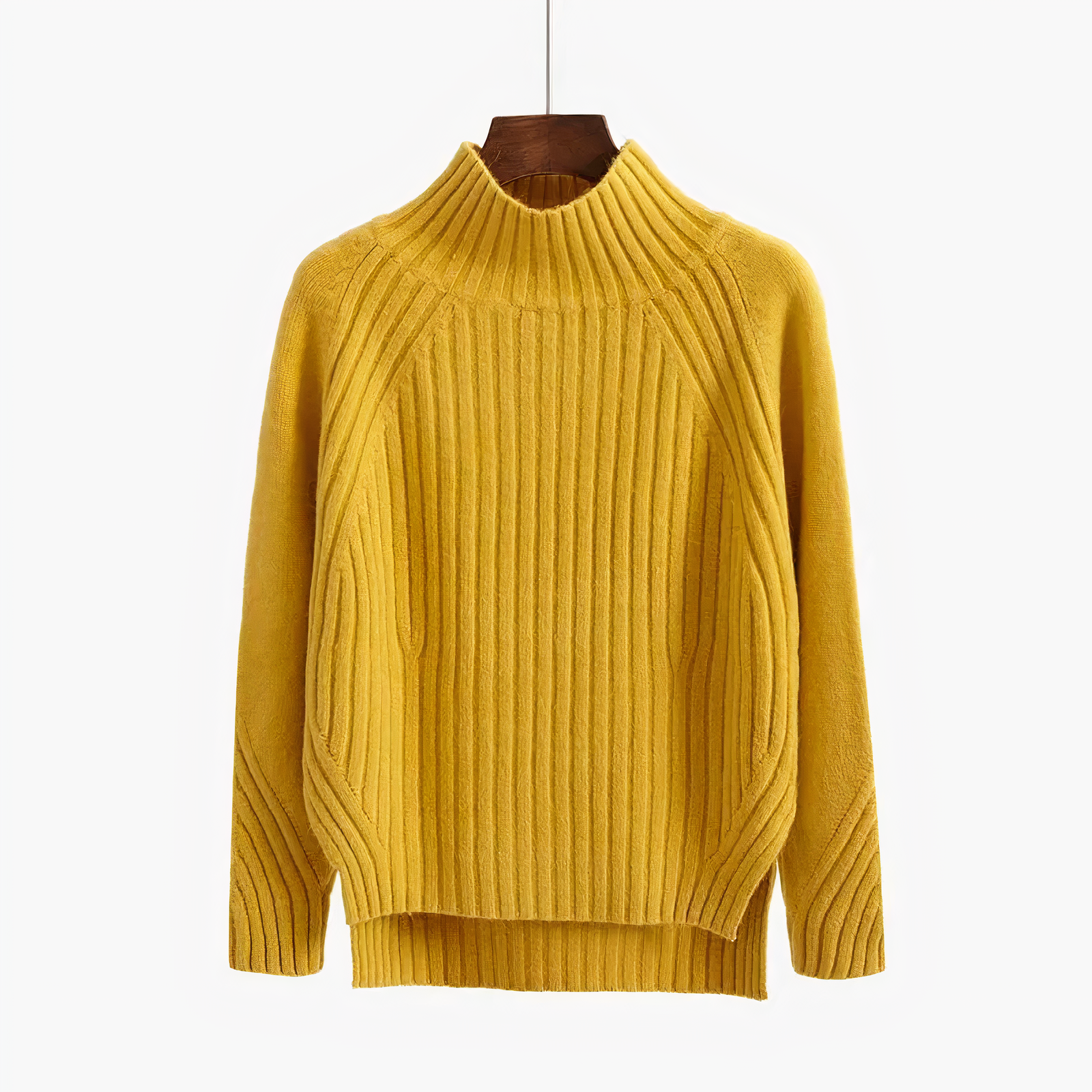 Comfortable Men's Sweater with Round Neck - Ruben-Yellow-S-Nora Luxe