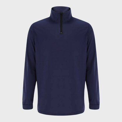 Comfortable Men's Sweater with Zip and Low Collar - Sven-Black-S-Nora Luxe