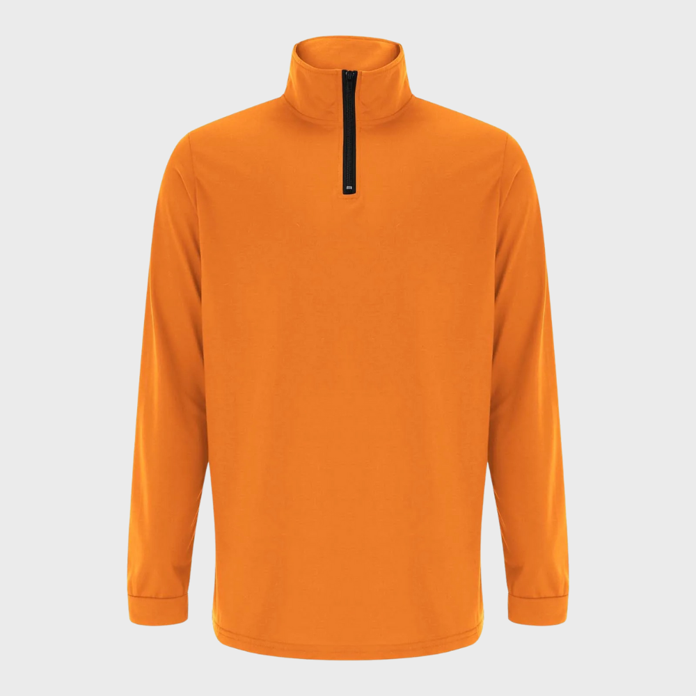 Comfortable Men's Sweater with Zip and Low Collar - Sven-Black-S-Nora Luxe