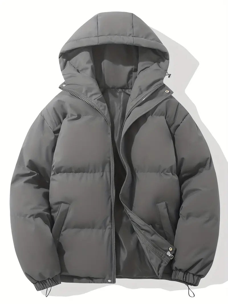Comfortable Men's Winter Jacket - Ruben-Dark gray-M-Nora Luxe