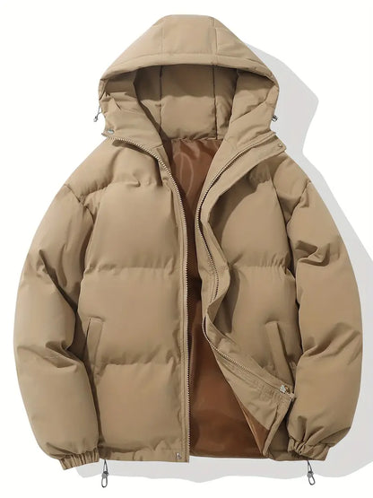 Comfortable Men's Winter Jacket - Ruben-Khaki-M-Nora Luxe