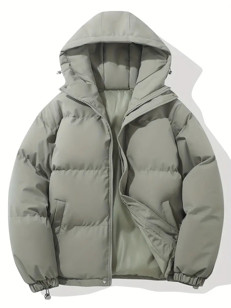 Comfortable Men's Winter Jacket - Ruben-Light gray-M-Nora Luxe