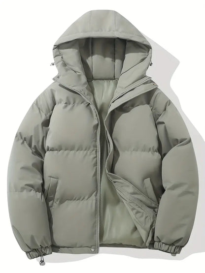 Comfortable Men's Winter Jacket - Ruben-Light gray-M-Nora Luxe