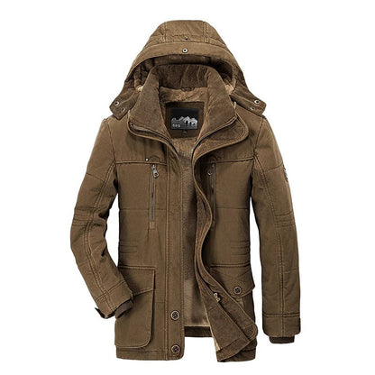 Comfortable Men's Winter Jacket with Multiple Pockets - Max-Brown-XS-Nora Luxe