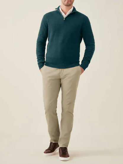 Comfortable Men's Zip-up Sweater - Lucas-Black-S-Nora Luxe