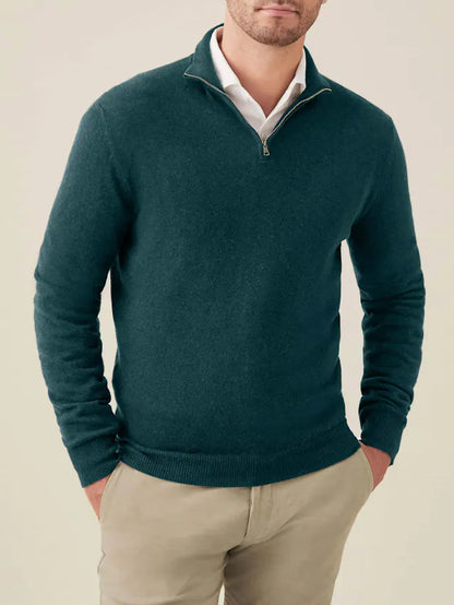 Comfortable Men's Zip-up Sweater - Lucas-Black-S-Nora Luxe