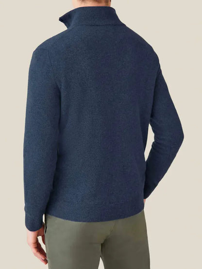 Comfortable Men's Zip-up Sweater - Lucas-Black-S-Nora Luxe