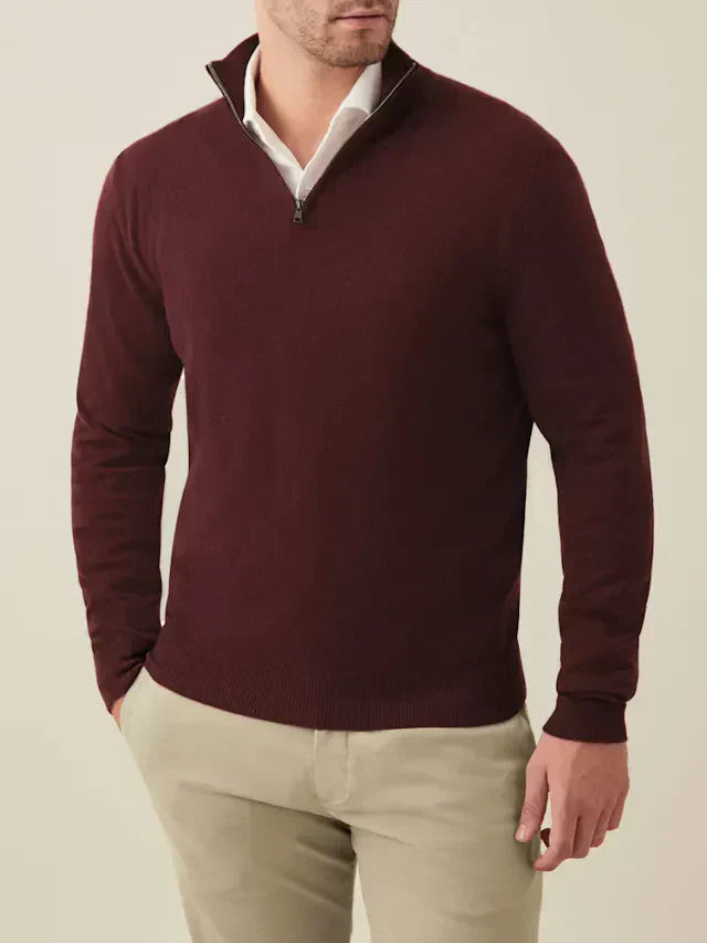 Cozy Mens Zip Up Pullover Sweater - Pexav