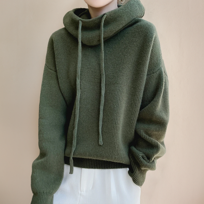 Comfortable Merino Wool Women's Sweater - Isabelle-Green-S-Nora Luxe