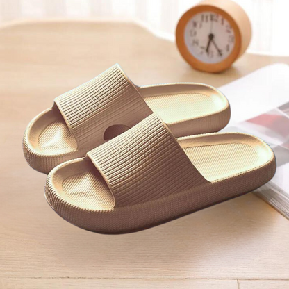 Comfortable Non-Slip Bath Slippers for Women - Elaya-Khaki-3-Nora Luxe