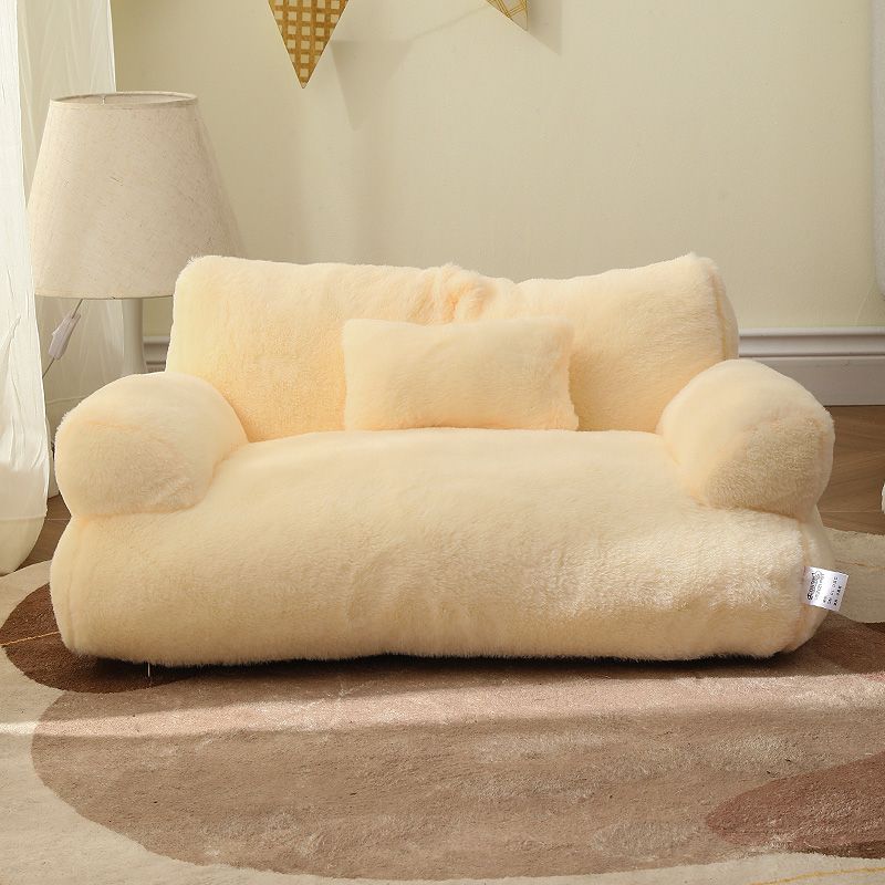 Comfortable Pet Sofa - ComfortNest-Beige-M - 21.65 inches-Nora Luxe