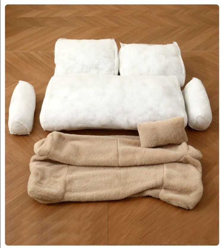 Comfortable Pet Sofa - ComfortNest-Khaki-M - 21.65 inches-Nora Luxe