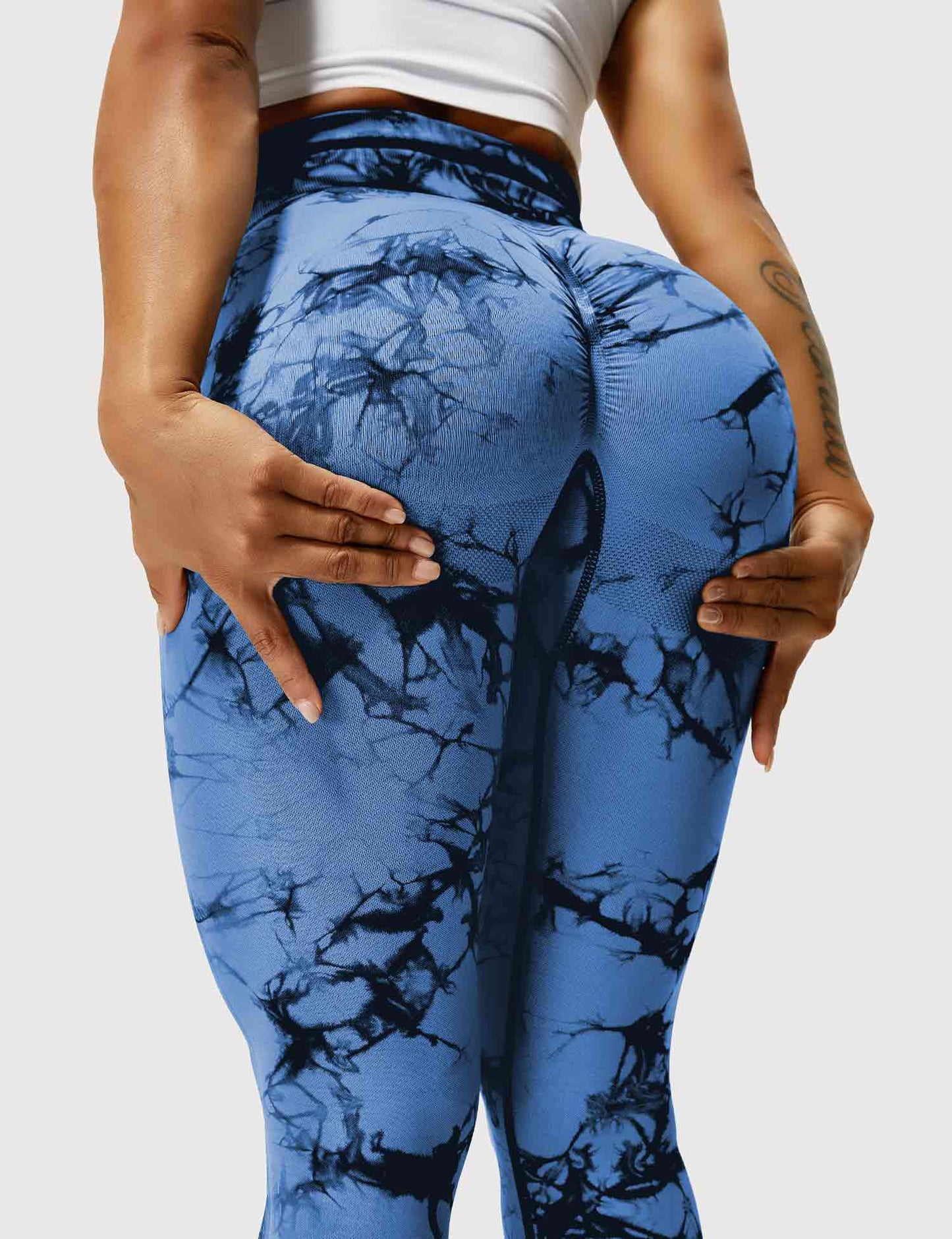 Comfortable Tie Dye Leggings - Ivy-Black Blue-S-Nora Luxe