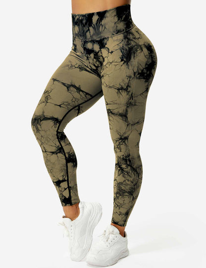 Comfortable Tie Dye Leggings - Ivy-Black Blue-S-Nora Luxe