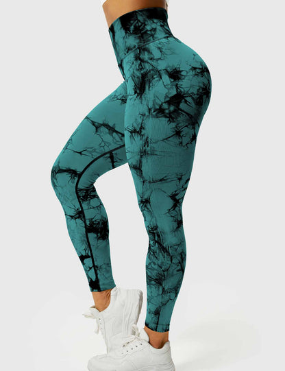 Comfortable Tie Dye Leggings - Ivy-Black Blue-S-Nora Luxe