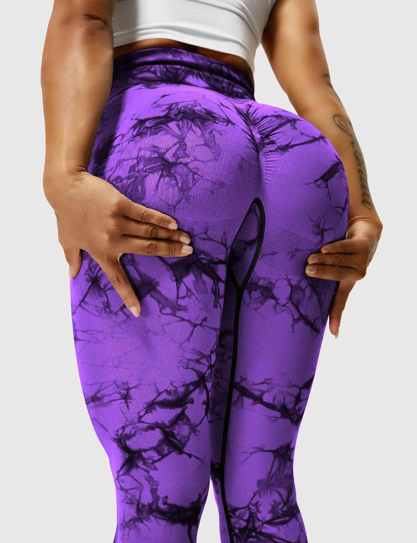 Comfortable Tie Dye Leggings - Ivy-Black Blue-S-Nora Luxe