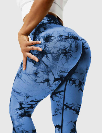 Comfortable Tie Dye Leggings - Ivy-Black Blue-S-Nora Luxe