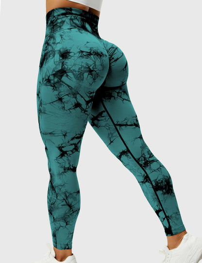 Comfortable Tie Dye Leggings - Ivy-Blue Green-S-Nora Luxe