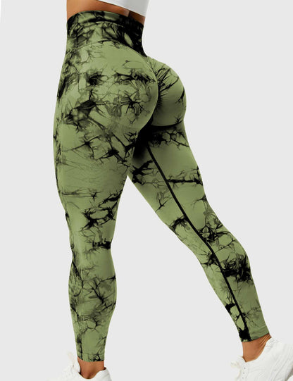 Comfortable Tie Dye Leggings - Ivy-Green-S-Nora Luxe