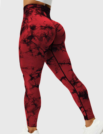 Comfortable Tie Dye Leggings - Ivy-Red-S-Nora Luxe