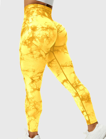 Comfortable Tie Dye Leggings - Ivy-Yellow-S-Nora Luxe