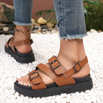 Comfortable vegan sandals for seniors with slip-resistant sole – Caitlyn-Black-3.5-The Livary